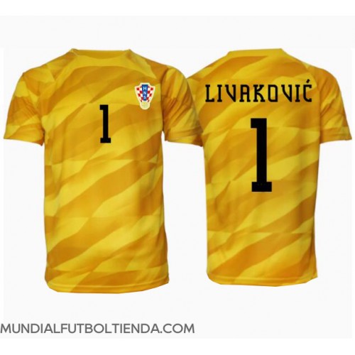 Camiseta Croacia Dominik Livakovic #1 Portero Primera Equipación Replica Eurocopa 2024 mangas cortas